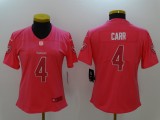 Womens Oakland Raiders #4 Carr Pink New Jersey