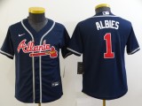 Youth MLB Atlanta Braves #1 Albies Blue Game Nike Jersey