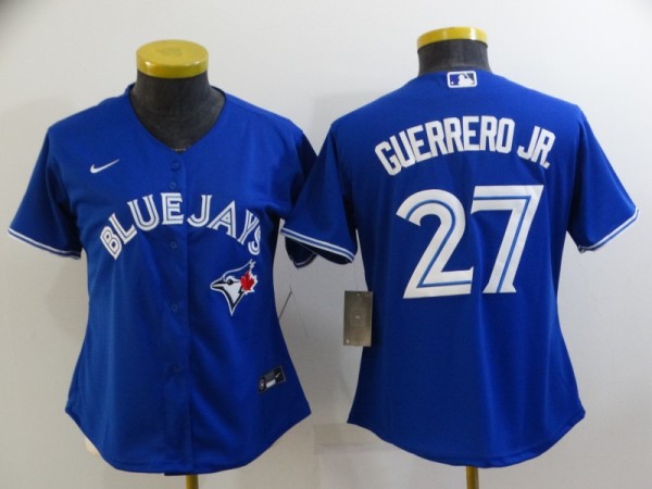 Women MLB Toronto Blue Jays #27 Guerrero Jr. Blue Game Jersey