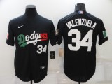 MLB Los Angeles Dodgers #34 Valenzuela Black Game Jersey
