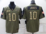 Men's New England Patriots #10 Mac Jones 2021 Olive Camo Salute To Service Limited Jersey