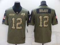 Men's Tampa Bay Buccaneers #12 Tom Brady 2021 Olive Camo Salute To Service Limited Jersey