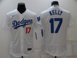 MLB Los Angeles Dodgers #17 Kelly White Flex Base Elite Jersey