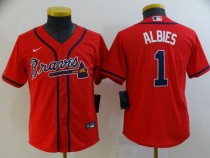 Youth MLB Atlanta Braves #1 Albies Red Game Nike Jersey