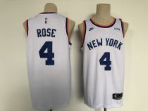 NBA New York Knicks #4 Derrick Rose 2021/2022 White City Edition Jersey