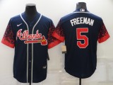 MLB Atlanta Braves #5 Freddie Freeman Navy Jersey