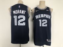 NBA Memphis Grizzlies #12 Ja Morant 75th Anniversary 2021 Navy Swingman Jersey
