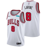 MLB Chicago Bulls #8 Zach LaVine White  Association Edition Swingman Jersey