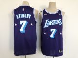 NBA  Los Angeles Lakers #7 Carmelo Anthony Purple 2021 City Edition 75th Anniversary Jersey