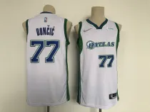 NBA Dallas Mavericks #77 Luka Doncic 75th Anniversary White City Edition Jersey