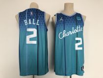 NBA Charlotte Hornets #2 Blue Lamelo Ball 75th Anniversary City Jersey