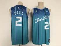 NBA Charlotte Hornets #2 Blue Lamelo Ball 75th Anniversary City Jersey