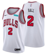 MLB Chicago Bulls #2 Lonzo Red White Association Edition Swingman Jersey
