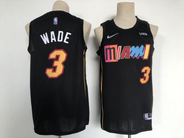 NBA Miami Heat #3 Dwyane Wade 2021/22 City EditionBlack Jersey