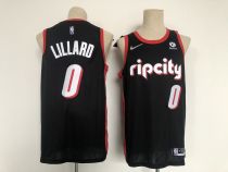 NBA Portland Trail Blazers #0 Damian Lillard Black 2021/22 City Edition 75th Anniversary Jersey