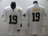 Men's Dallas Cowboys #19 Amari Cooper White Golden Edition With 1960 Patch Limited Jersey