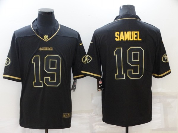 Men's San Francisco 49ers #19 Deebo Samuel Black Golden Edition Limited Jersey