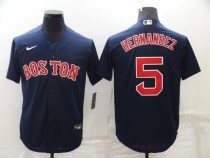 MLB Boston Red Sox #5 Hernandez Blue Game Nike Jersey