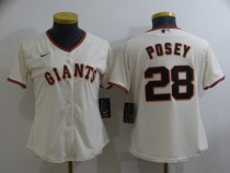 Women MLB San Francisco Giants #28 Posey White Game Nike Jersey