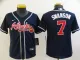 Youth MLB Atlanta Braves #7 Dansby Swanson Blue Game Nike Jersey
