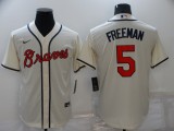 MLB Atlanta Braves #5 Freeman Cream Game Nike Jersey