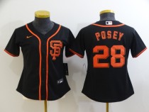 Women MLB San Francisco Giants #28 Posey Black Game Nike Jersey