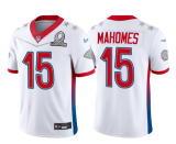 Men's Kansas City Chiefs #15 Patrick Mahomes 2022 White Pro Bowl Jersey