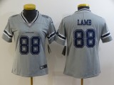 Women Cowboys #88 CeeDee Lamb Grey Inverted Legend Jersey