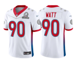 Men's Pittsburgh Steelers #90 T.J. Watt 2022 White Pro Bowl Jersey