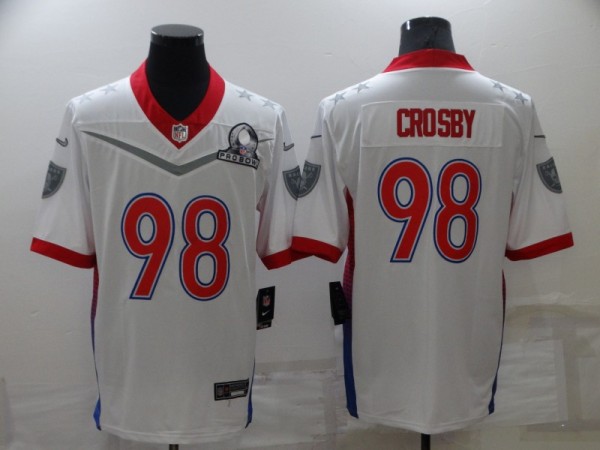 Men's Las Vegas Raiders #98 Maxx Crosby 2022 White Pro Bowl Jersey