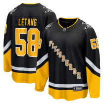 Men's Pittsburgh Penguins #58 Kris Letang 2021/2022 Black Stitched Jersey