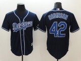 MLB Los Angeles Dodgers #42 Jackie Robinson Navy Blue Game Throwback Jersey