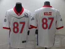 Men's Kansas City Chiefs #87 Travis Kelce 2022 White Pro Bowl Jersey