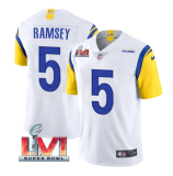 Men's Los Angeles Rams #5 Jalen Ramsey White 2022 Super Bowl LVI Vapor Limited Jersey