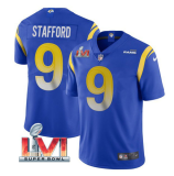 Men's Los Angeles Rams #9 Matthew Stafford Royal 2022 Super Bowl LVI Vapor Limtied Jersey