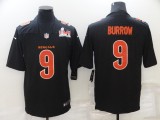 Men's Cincinnati Bengals #9 Joe Burrow 2022 Black Super Bowl LVI Game Jersey