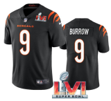 Men's Cincinnati Bengals #9 Joe Burrow Black 2022 Super Bowl LVI Vapor Limited Jersey