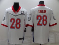 Men's Indianapolis Colts #28 Taylor 2022 White Pro Bowl Jersey