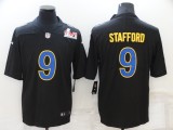 Men's Los Angeles Rams #9 Matthew Stafford Black 2022 Super Bowl LVI Game Jersey