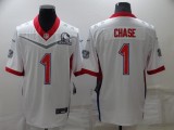 Men's Cincinnati Bengals #1 Ja'Marr Chase 2022 White Pro Bowl Jersey