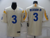 Men's Los Angeles Rams #3 Odell Beckham Jr. Bone Vapor Limited Jersey