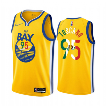 NBA Golden State Warriors #95 Juan Toscano-Anderson 2022 Gold Special Mexico Edition Jersey