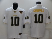 Men's San Francisco 49ers #10 Jimmy Garoppolo White Gold 75th Anniversary Jersey