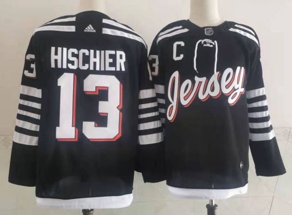 NHL New Jersey Devils #13 Nico Hischier 2021/22 Black Jersey