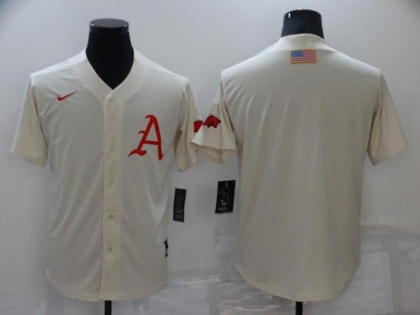 MLB Atlanta Braves Blank Cream Game Nike Jersey