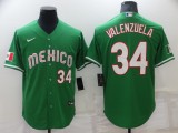 MLB Los Angeles Dodgers #34 Valenzuela Green Game Jersey