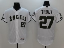 MLB Los Angeles Angels #27 Trout White Flex Base Elite Jersey