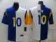 Men's Los Angeles Rams #10 Cooper Kupp Royal/White Split Vapor Limited Jersey