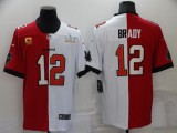 Men's Tampa Bay Buccaneers #12 Tom Brady Super Bowl LV Split Captain C Vapor Limited Jersey