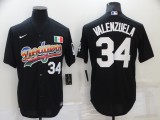 MLB Los Angeles Dodgers #34 Valenzuela Black Game Jersey